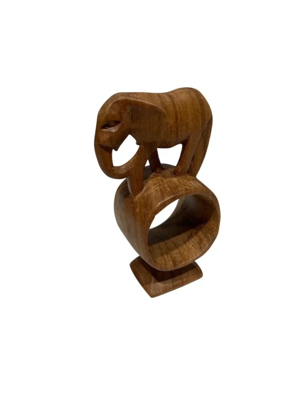 Hand-Carved Wooden Animal Napkin Rings Set Of 12 Unique Table Decor Rustic Desig